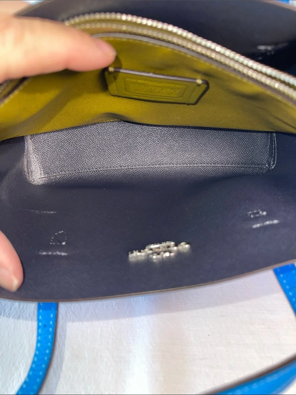 COACH F2378-C4084 Mollie Tote 25 Sky Blue Leather Crossbody Authentic